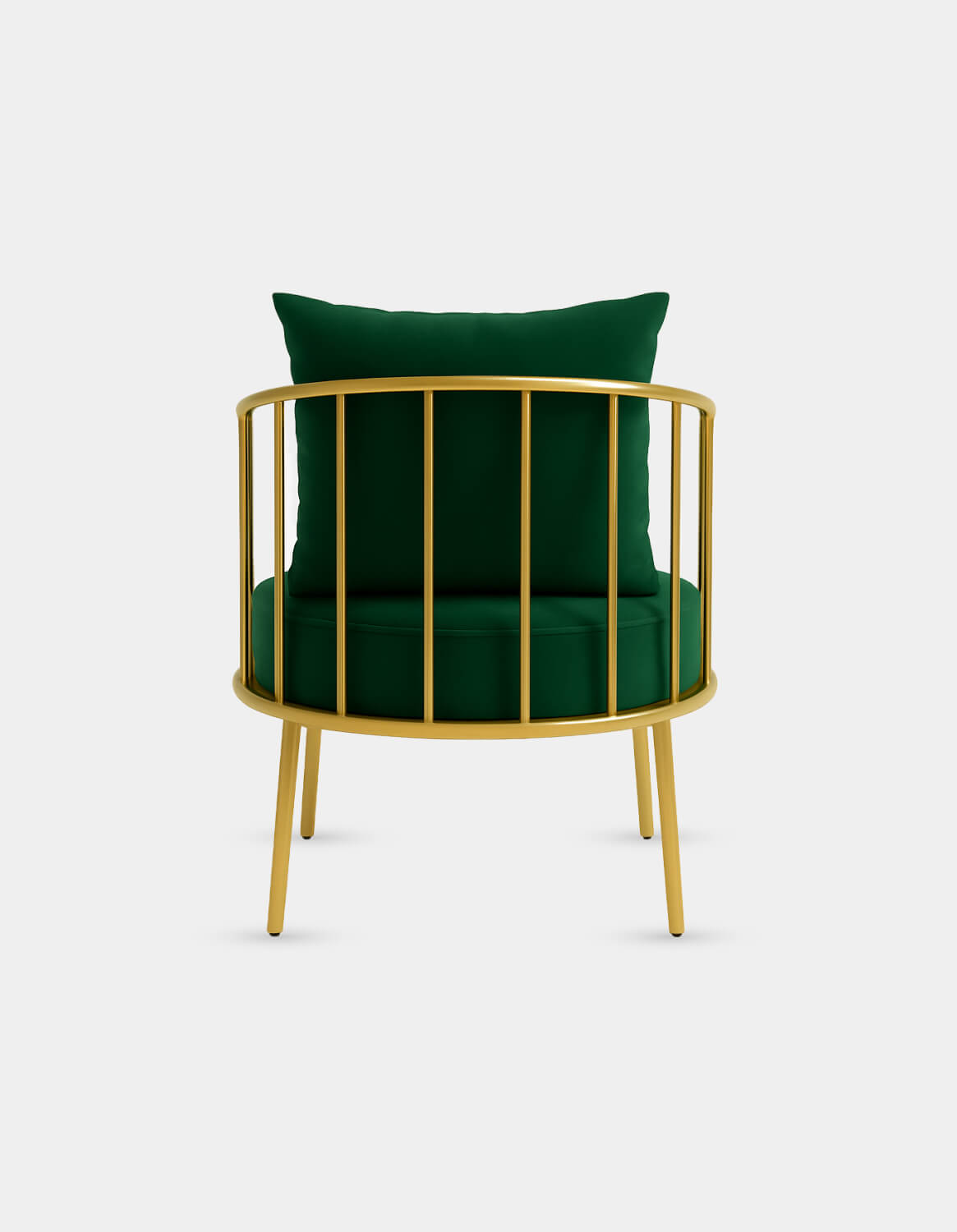 Velvet Armchair with Gold Legs