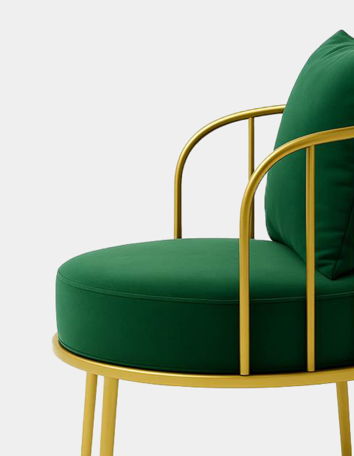 Velvet Armchair with Gold Legs